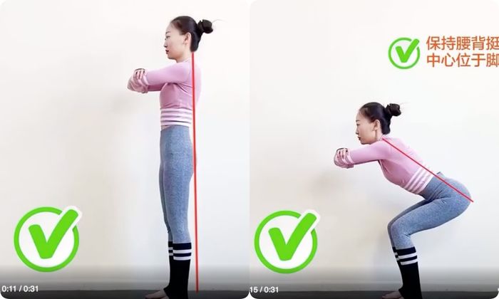 Sai lầm khi squat: lưng cong, đầu gối lệch, không thành đường thẳng