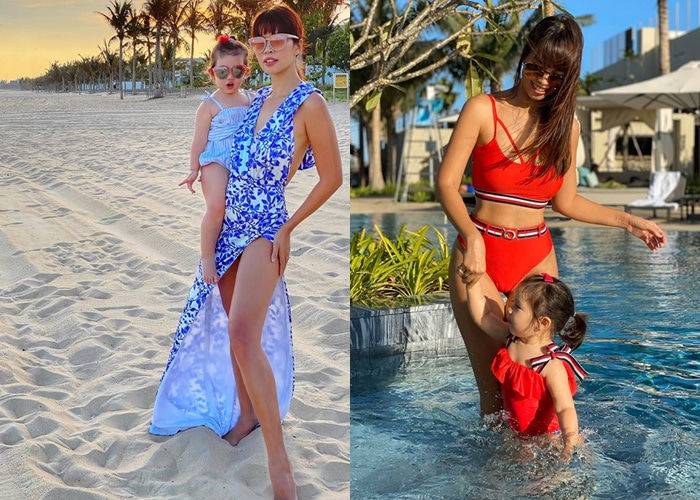 Thời trang đôi đồng điệu của mẹ con nhà sao Việt