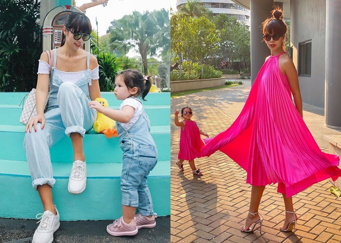 Thời trang đôi đồng điệu của mẹ con nhà sao Việt