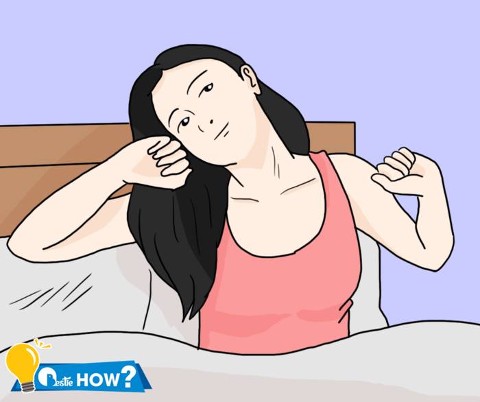 Việc cần làm vào buổi sáng theo thứ tự: Dậy từ từ, uống nước trước