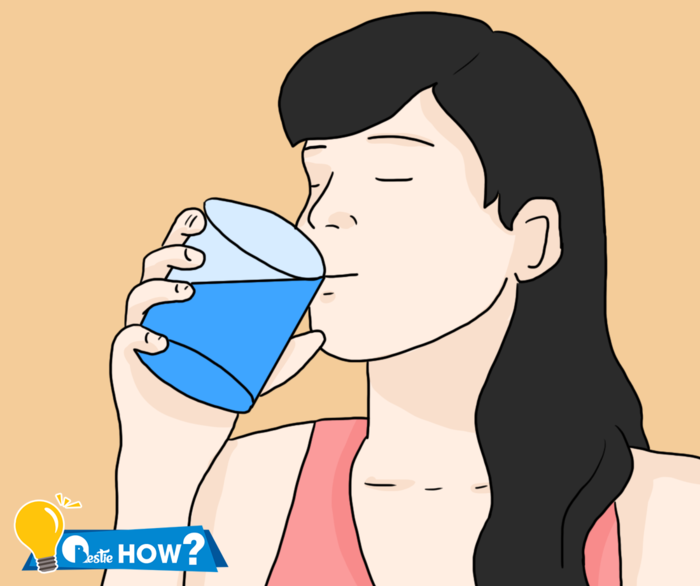 Việc cần làm vào buổi sáng theo thứ tự: Dậy từ từ, uống nước trước