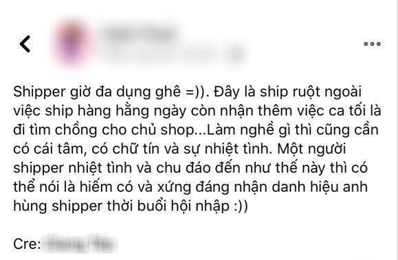 Anh shipper ruột đa dụng: Ngày giao hàng, tối đi... tìm chồng hộ