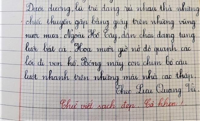 Khiếm khuyết hai cánh tay, cô bé người Sán Dìu dùng chân viết chữ