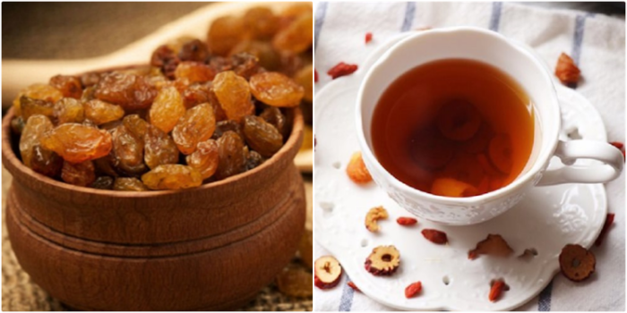 Giải độc cơ thể giúp da trắng hồng: Uống nước nho khô, chanh mật ong