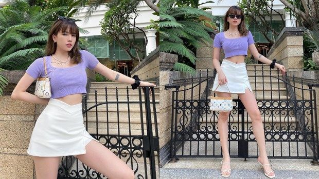 Sắc tím lilac chiếm sóng street style Hè của sao: Sĩ Thanh trẻ trung