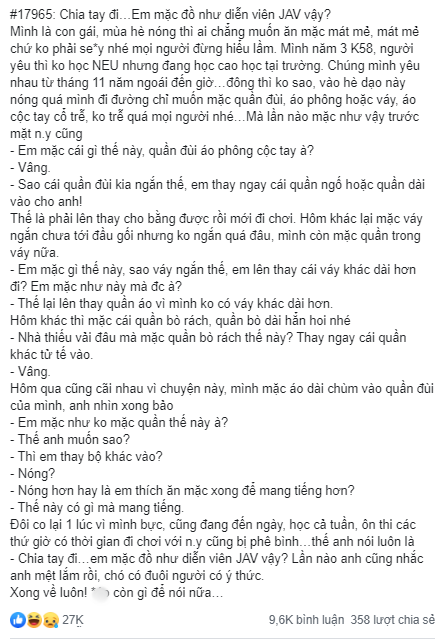Mặc quần ngắn cho mát, cô gái bị người yêu chê như diễn viên JAV