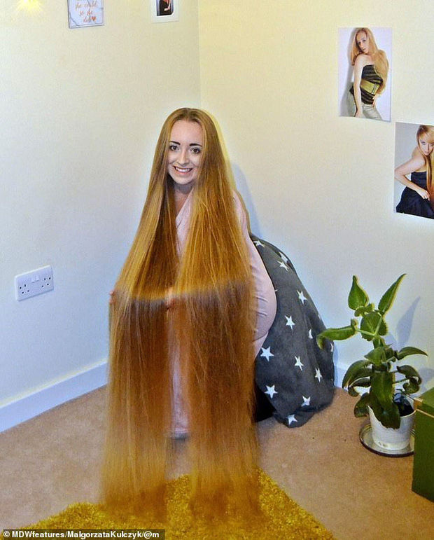 Cô gái sở hữu bộ tóc dài 1,55m, óng mượt như trong cổ tích
