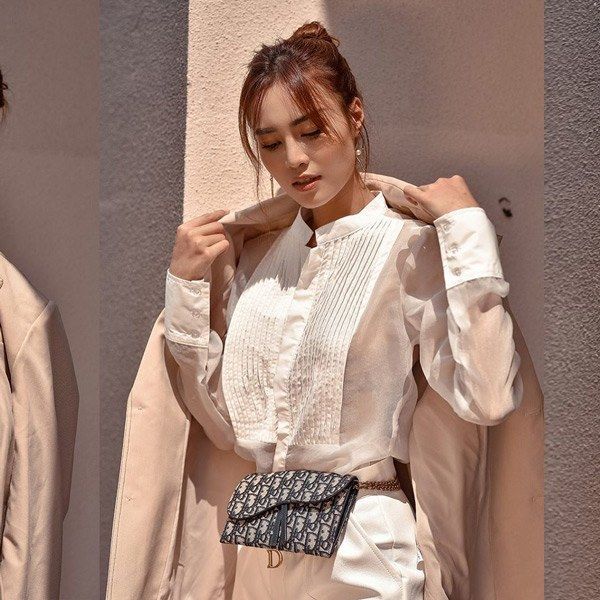 Lan Ngọc bắt trend quấn khăn làm áo: Giá khăn sương sương 8 triệu