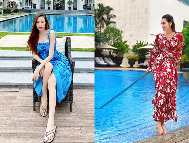 Trình tạo dáng giấu bụng chuyên nghiệp của Hà Hồ giữa tin mang thai