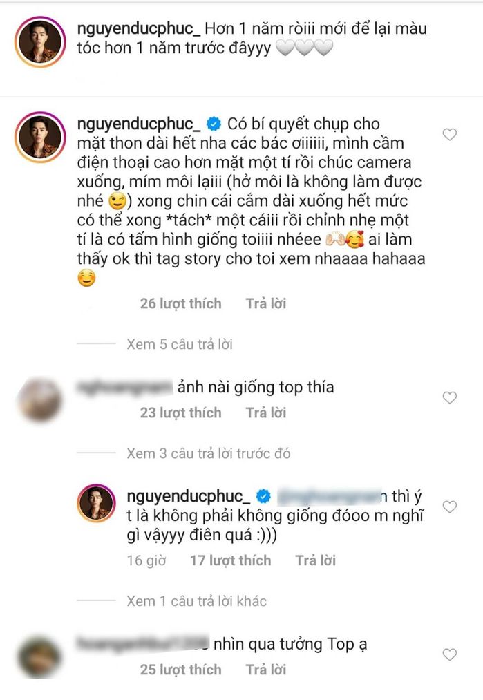 Đăng ảnh selfie, Đức Phúc gây ngỡ ngàng vì hao hao T.O.P (BIG BANG)