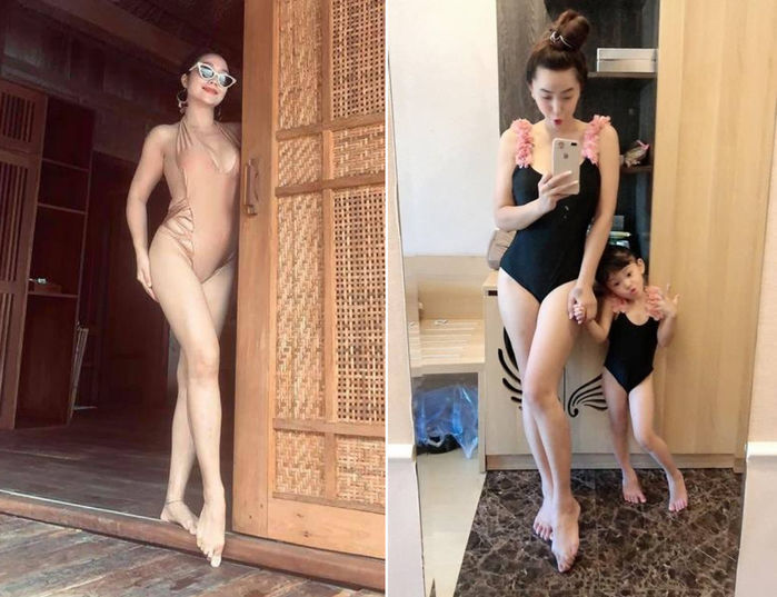 Mẹ 3 con đọ dáng: Hải Băng da trắng, eo thon, Ốc Thanh Vân quyến rũ