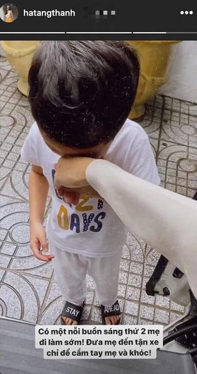 Đáng yêu như con trai Hà Tăng: Mẹ đi làm cũng bịn rịn khóc lóc ra tiễn