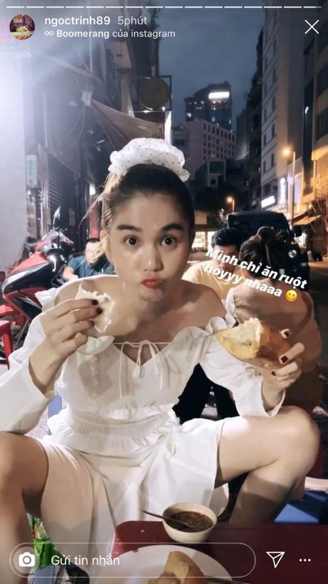 Ăn thả phanh bất kể giờ giấc, Ngọc Trinh vẫn giữ được vòng eo con kiến
