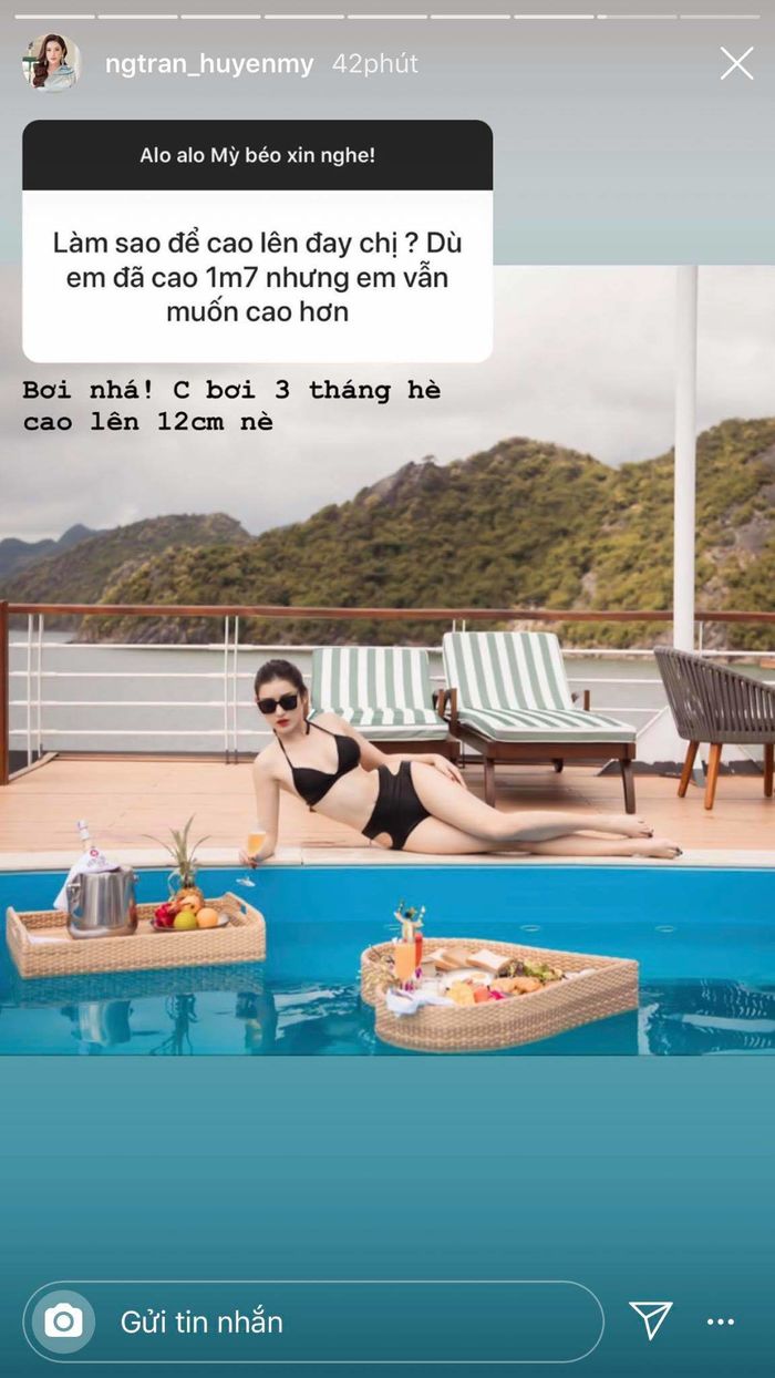 Cao thêm 12cm chỉ sau 3 tháng: Á hậu Huyền My gắn bó với bơi lội