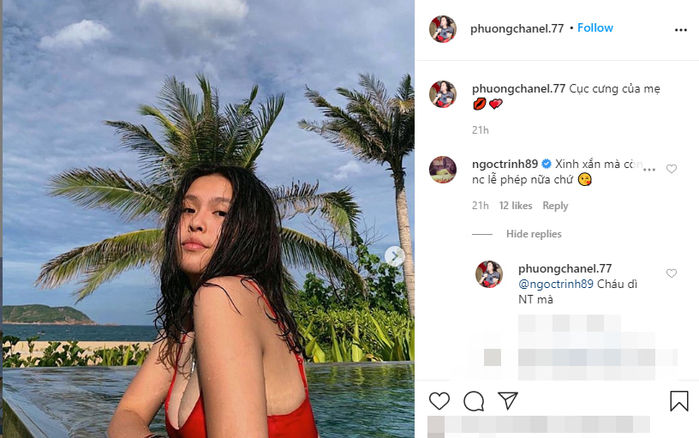Con gái lớn của Phượng Chanel diện bikini khiến Ngọc Trinh khen ngợi