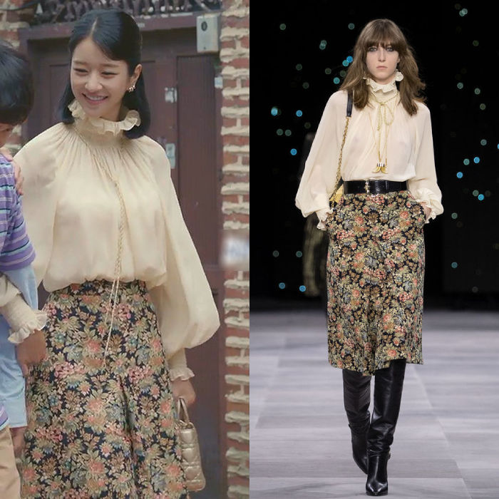Diện cùng mẫu áo blouse bánh bèo: Seo Ye Ji sang chảnh hơn hẳn Lisa