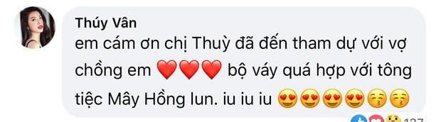 Hoàng Thùy bị chê mặc lố đi đám cưới, cô dâu Thúy Vân lên tiếng