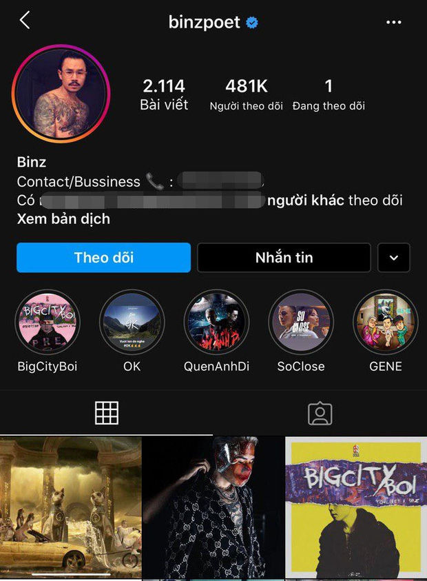 Instagram Binz trống trơn, post còn lại duy nhất ẩn ý hẹn hò Châu Bùi