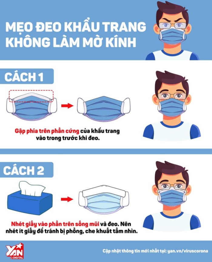 Mẹo đeo khẩu trang không bị mờ kính mùa dịch: Gập nếp, dùng băng y tế