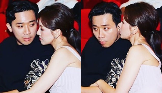 Netizen tranh cãi nảy lửa khi Trấn Thành khóa môi vợ ở rạp phim