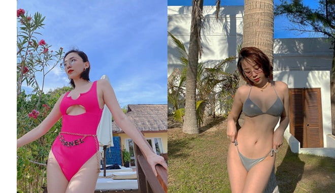 Phủ nhận tin đồn mang thai, Tóc Tiên diện hẳn đồ bơi khoét bụng
