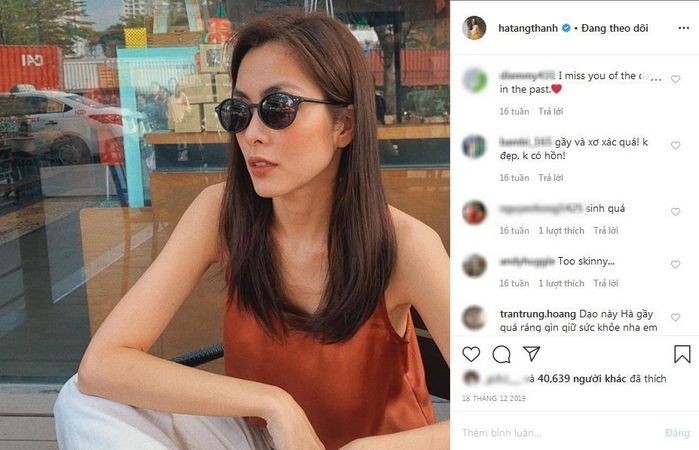 Tăng Thanh Hà bị netizen chê già và gầy dù đã tăng 5kg