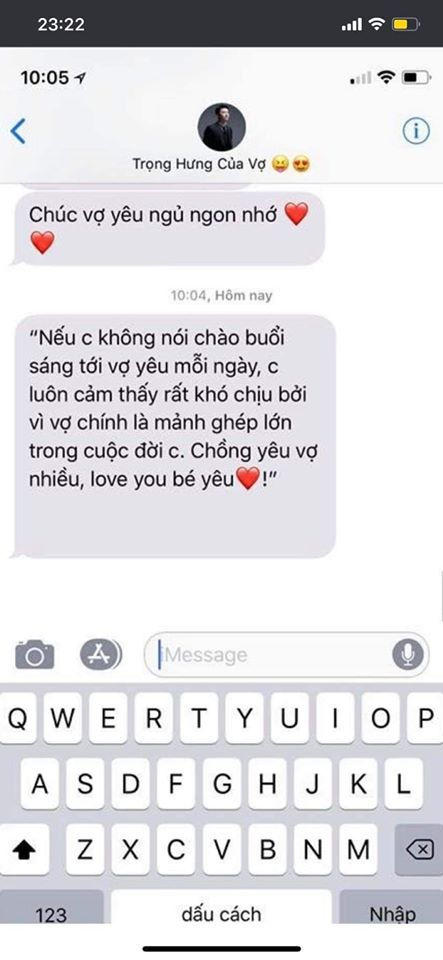 Trọng Hưng chép ngôn tình trên mạng để gửi cho vợ Hà My