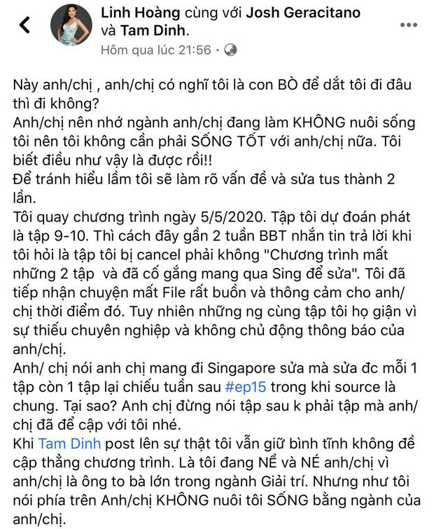 Bị cắt sóng khỏi Người ấy là ai mùa 3, em gái Hoàng Thùy bức xúc