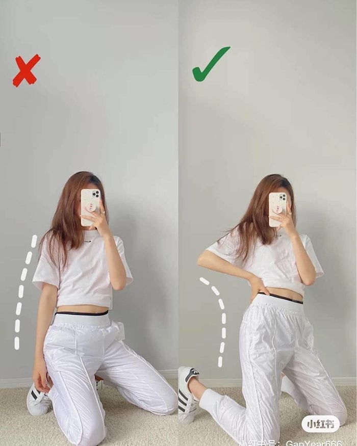 Bí quyết selfie thần thái: Ngồi bó gối hình chữ V, đứng hơi khuỵu