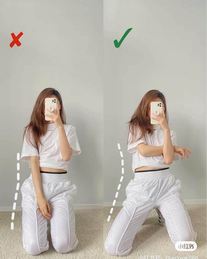 Bí quyết selfie thần thái: Ngồi bó gối hình chữ V, đứng hơi khuỵu