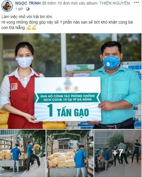 CEO Ngọc Trinh quyên góp 270 triệu đồng giúp Đà Nẵng chống dịch