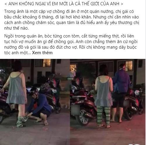 Vợ bầu hạnh phúc khi chồng nịnh đầm, cúi xuống mặc quần hộ giữa phố