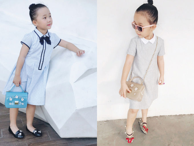 Nhóc tỳ nhà Đỗ Mạnh Cường, Elly Trần bé xíu đã xài túi hàng trăm triệu