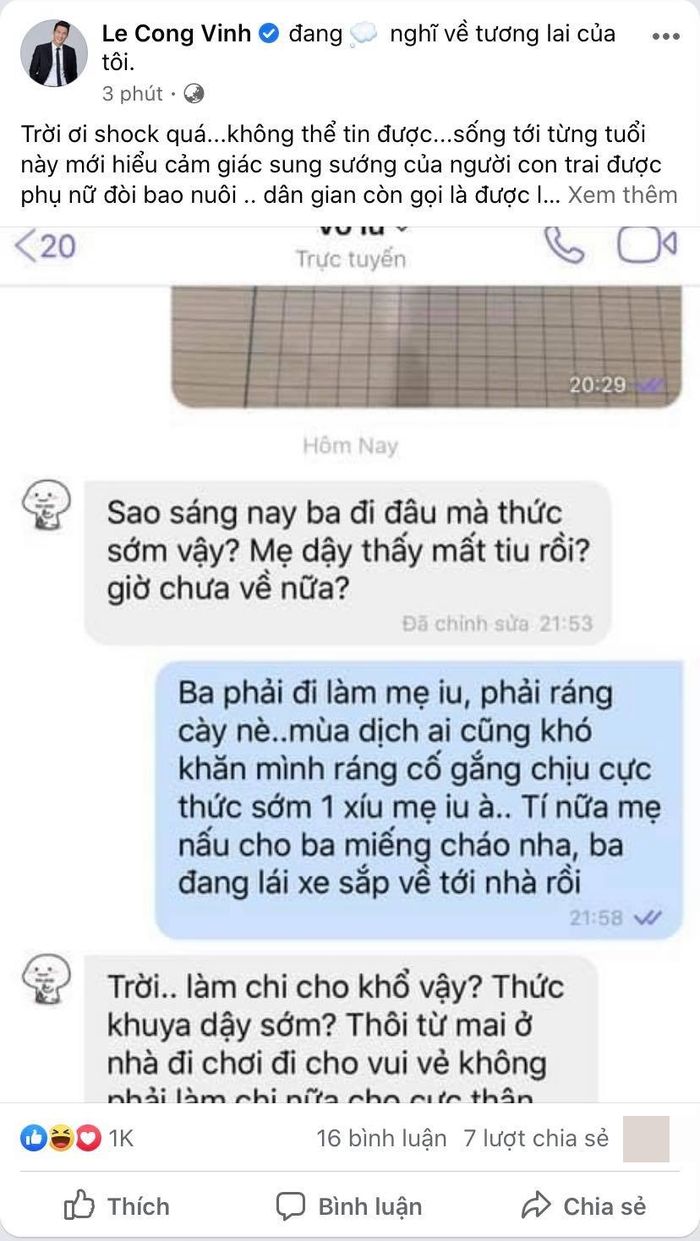 Công Vinh sướng rơn khi nghe Thủy Tiên nói ở nhà vợ nuôi