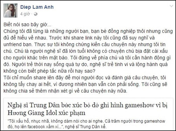 Diệp Lâm Anh nghi vấn đáp trả Hương Giang khi bị nhắc chuyện cũ