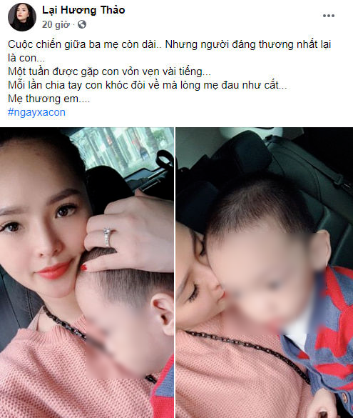 Lại Hương Thảo xót xa vì chỉ được gặp quý tử vài tiếng mỗi tuần