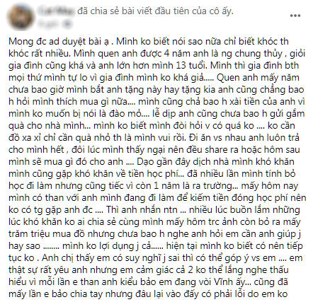 Lúc khó khăn bạn trai không giúp, còn bảo: Không có tiền thì nghỉ học