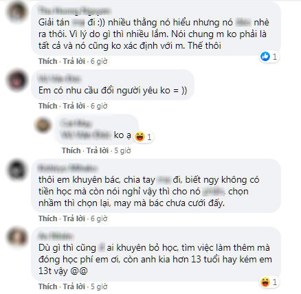 Lúc khó khăn bạn trai không giúp, còn bảo: Không có tiền thì nghỉ học