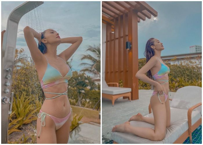 Mặc bikini dây mảnh: Chi Pu đẹp miễn bàn, Lan Ngọc lại lộ nhược điểm