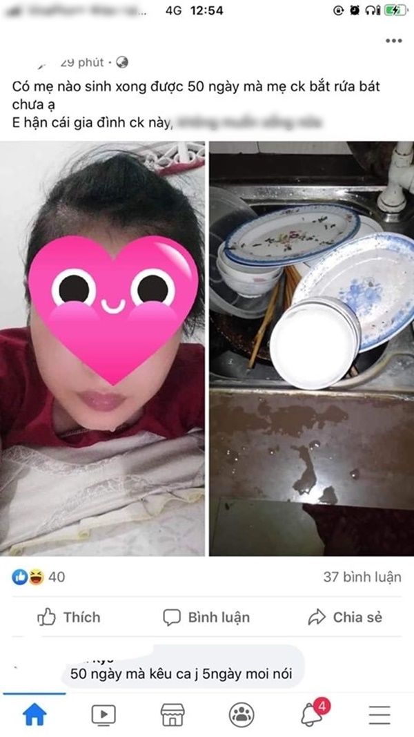 Mẹ trẻ hận nhà chồng vì vừa sinh 50 ngày đã bị bắt rửa bát