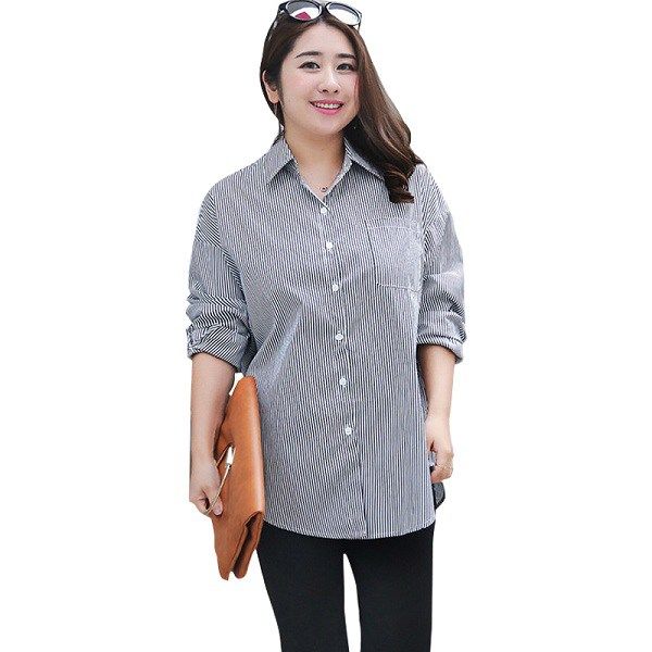 Nàng bụng mỡ hóa mi nhon nếu chọn áo kẻ sọc, áo blouse nhấn eo