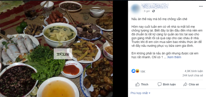 Nấu cả bàn đầy món như mâm cỗ, cô gái vẫn bị mẹ người yêu chê tới tấp
