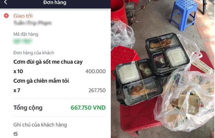 Bị bùng 17 suất ăn, shipper vẫn vui vẻ chia cơm cho cụ già ven đường