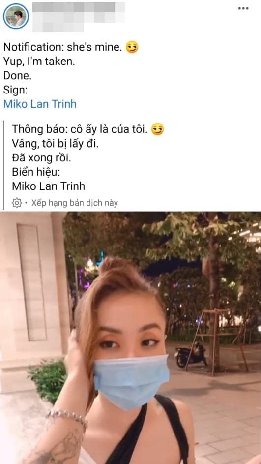 Người tình chuyển giới cưng Miko Lan Trinh như trứng mỏng lộ diện
