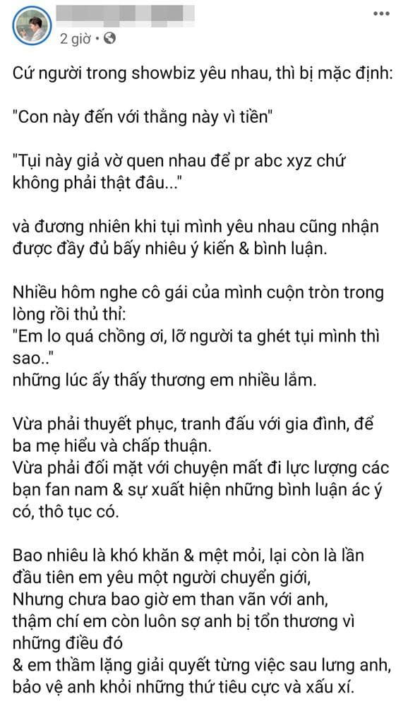 Người tình chuyển giới cưng Miko Lan Trinh như trứng mỏng lộ diện