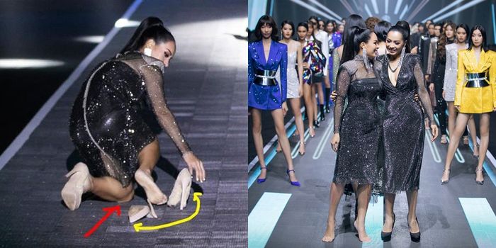 Sao Việt xử lí sự cố trên sàn diễn: Thanh Hằng, Minh Tú đi chân trần
