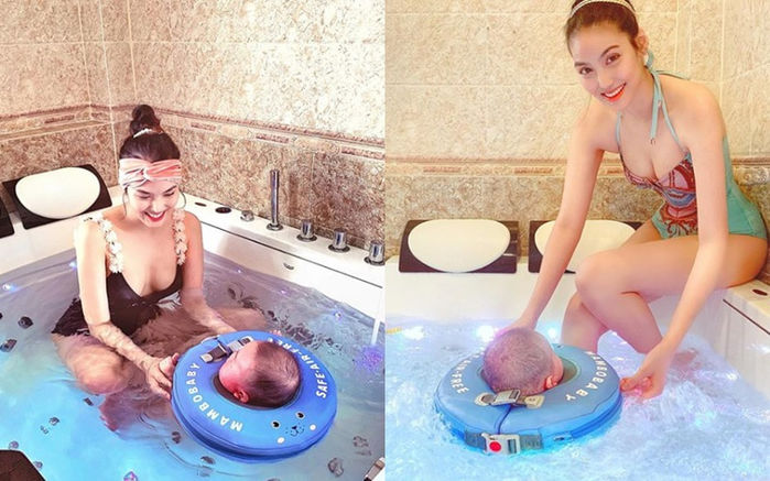 Sau sinh con, Lan Khuê liên tục đốt mắt người xem với vòng 1 căng đét
