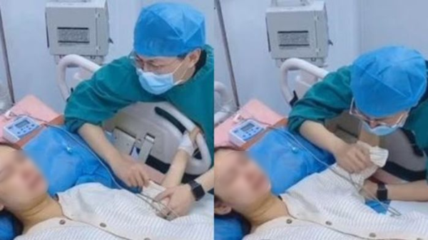 Theo vào phòng sinh, chồng sợ khóc um sùm, vợ dỗ: “Nín cho tui còn đẻ”