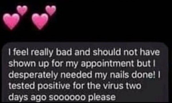 Mỹ: Cô gái trốn cách ly đi làm nail, về nhà nhắn tin báo dương tính