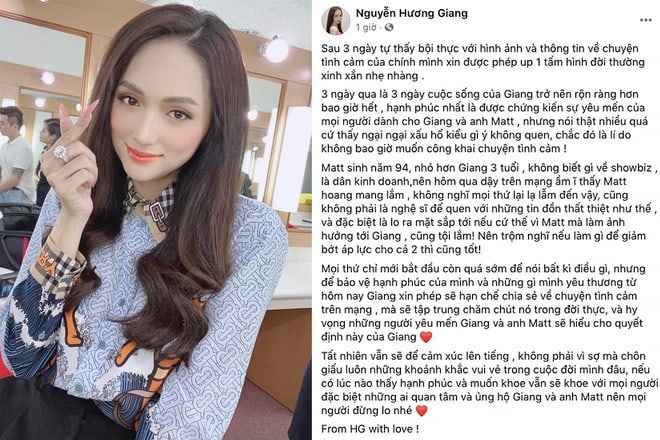 Từ ngày yêu, trang cá nhân của Matt Liu toàn chia sẻ ảnh Hương Giang